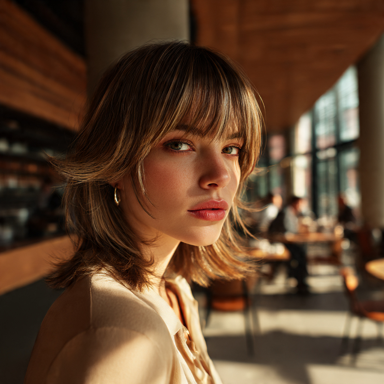 a realistic portrait featuring a woman with