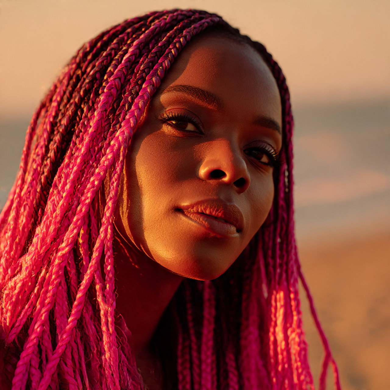 a realistic portrait of a black woman