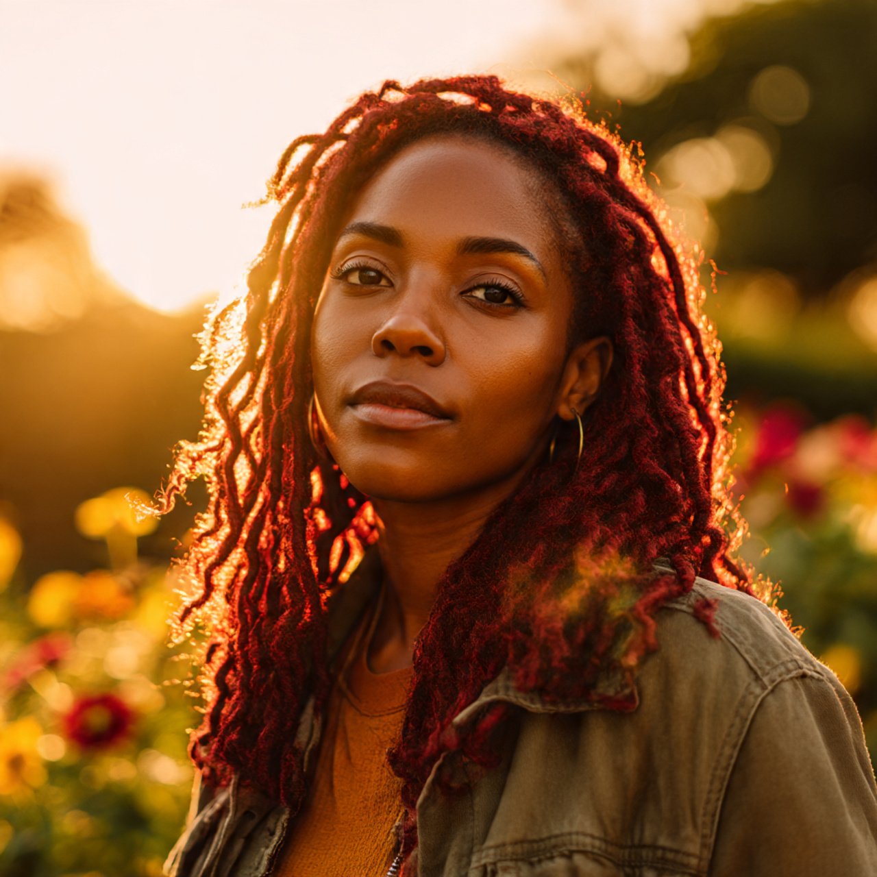 a realistic portrait of a confident black