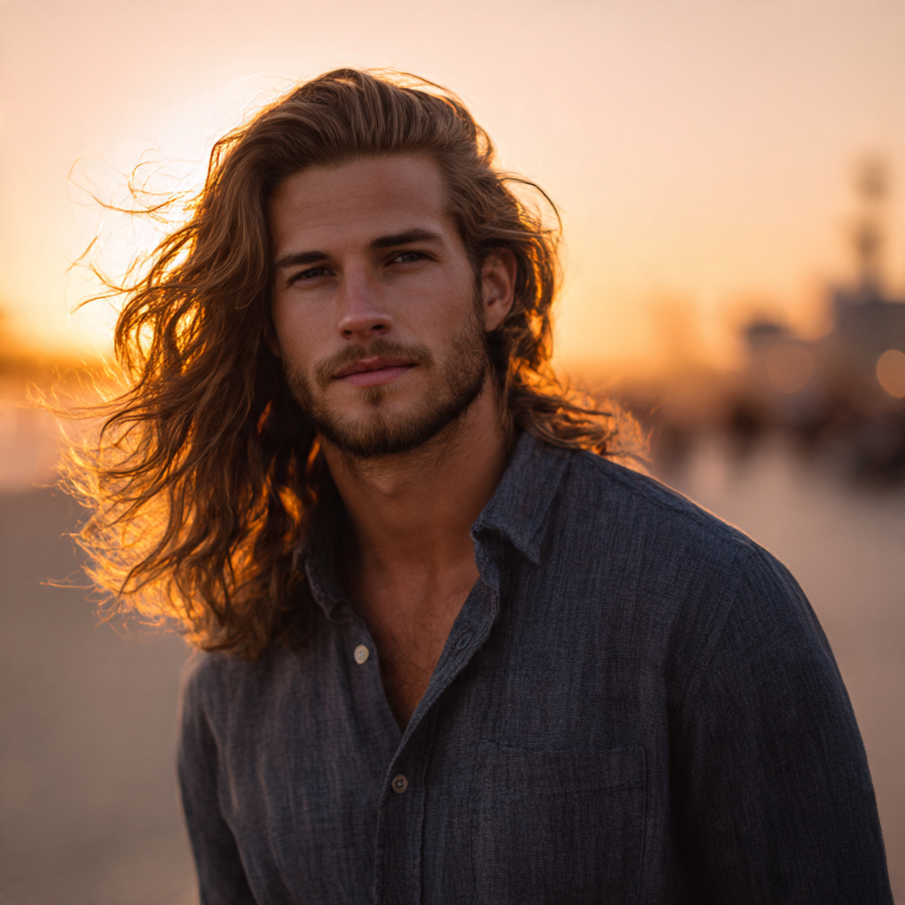 Master the Flow: 27 Long Haircuts for Men Ideas & Tips 1 a realistic portrait of a confident man