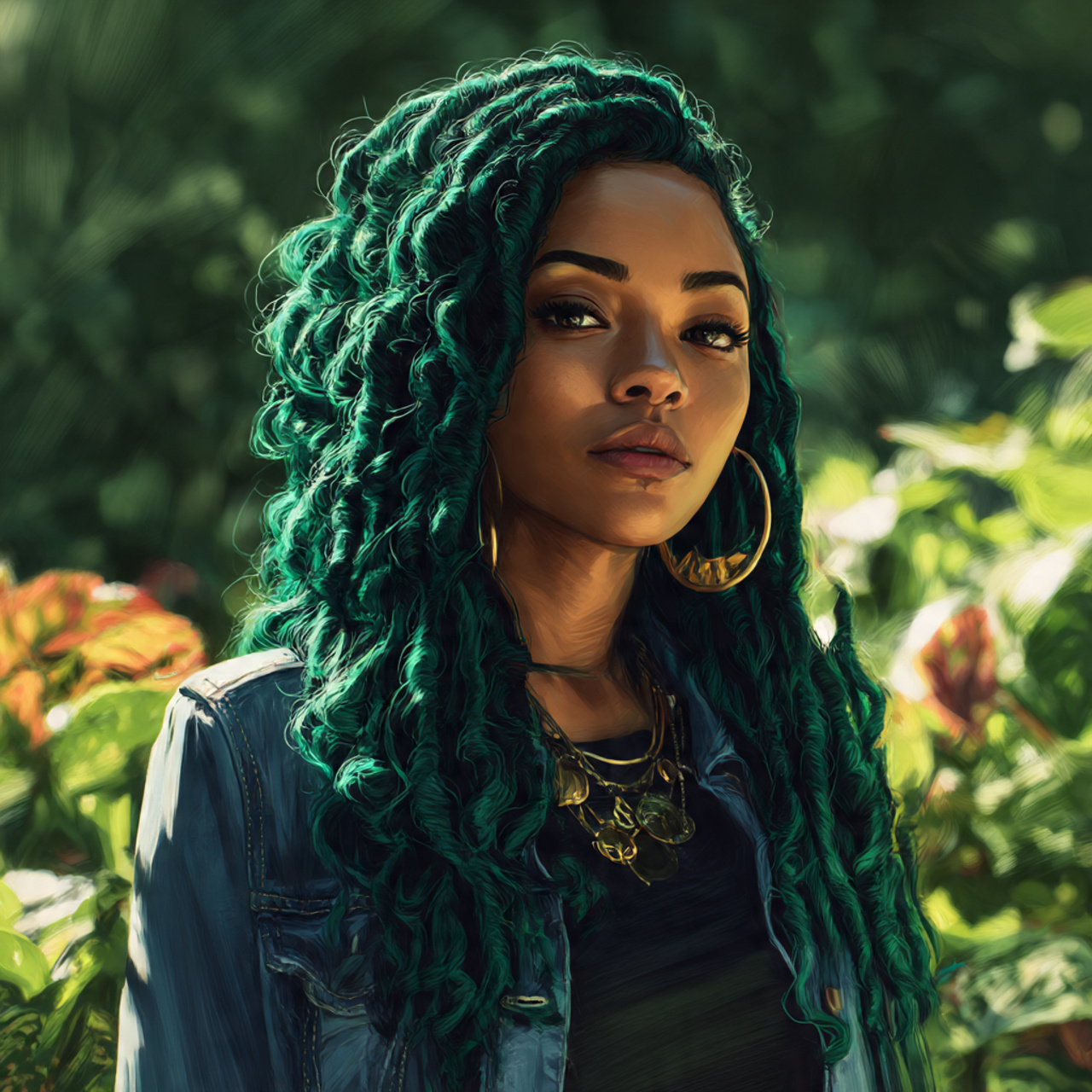 a realistic portrait of a confident woman