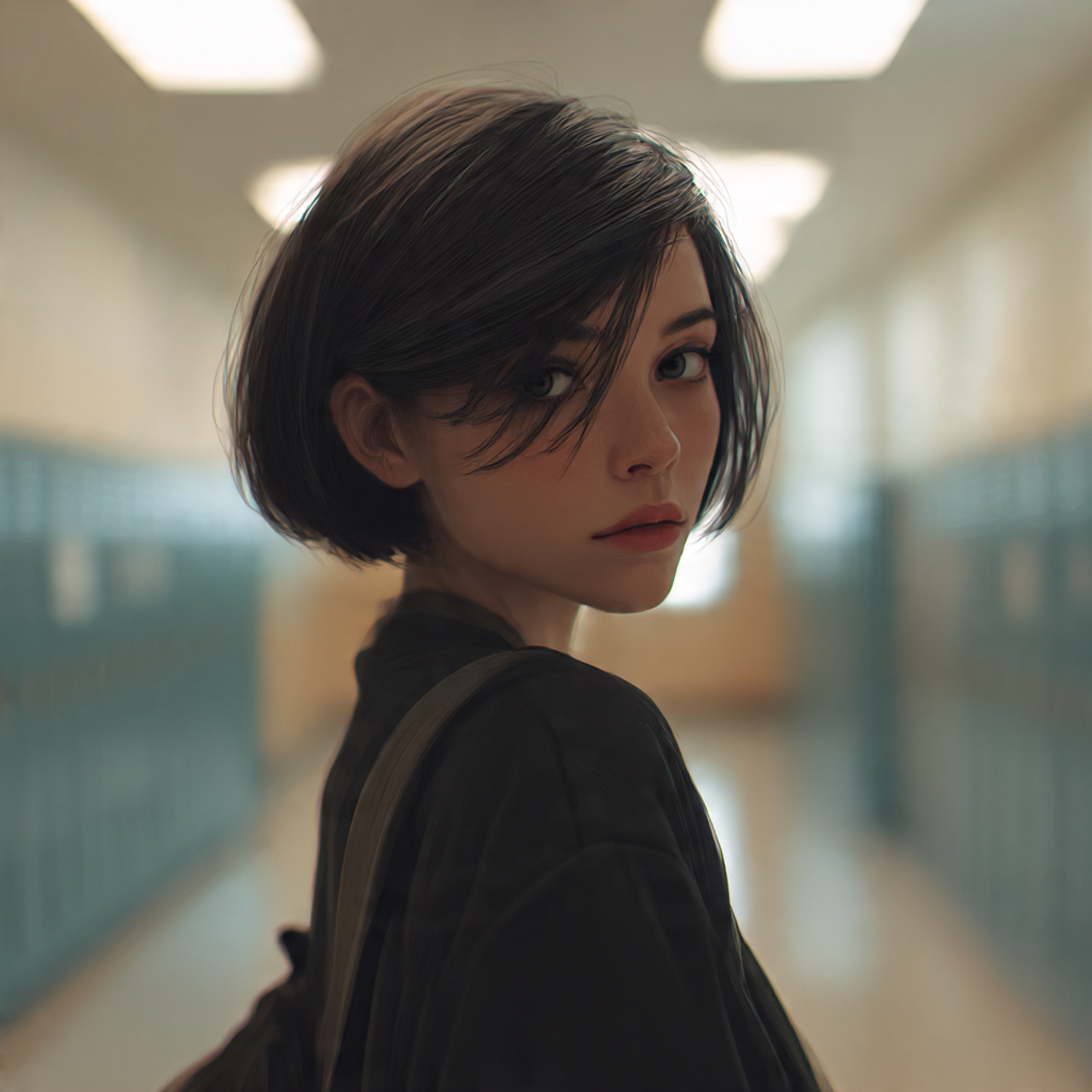 a realistic portrait of a girl with