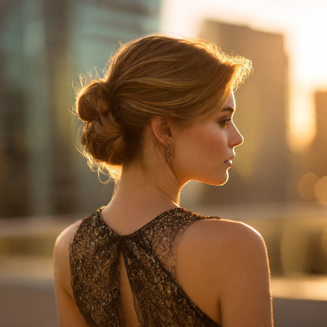 a realistic portrait of a graceful woman