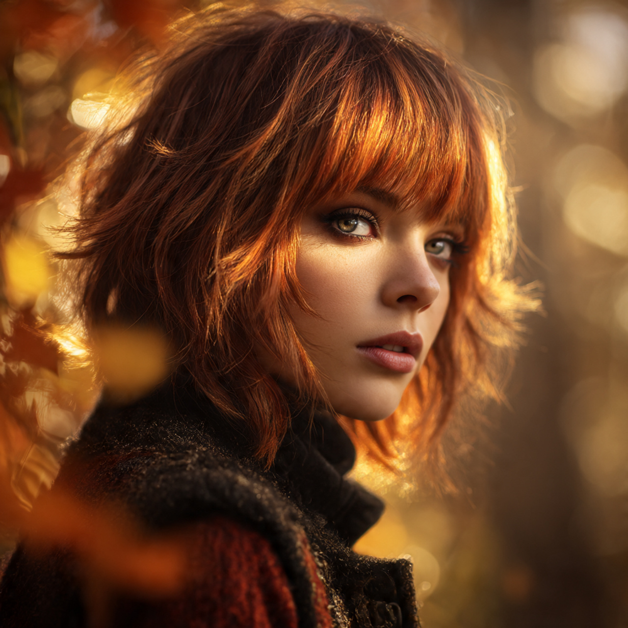 a realistic portrait of a model with 1