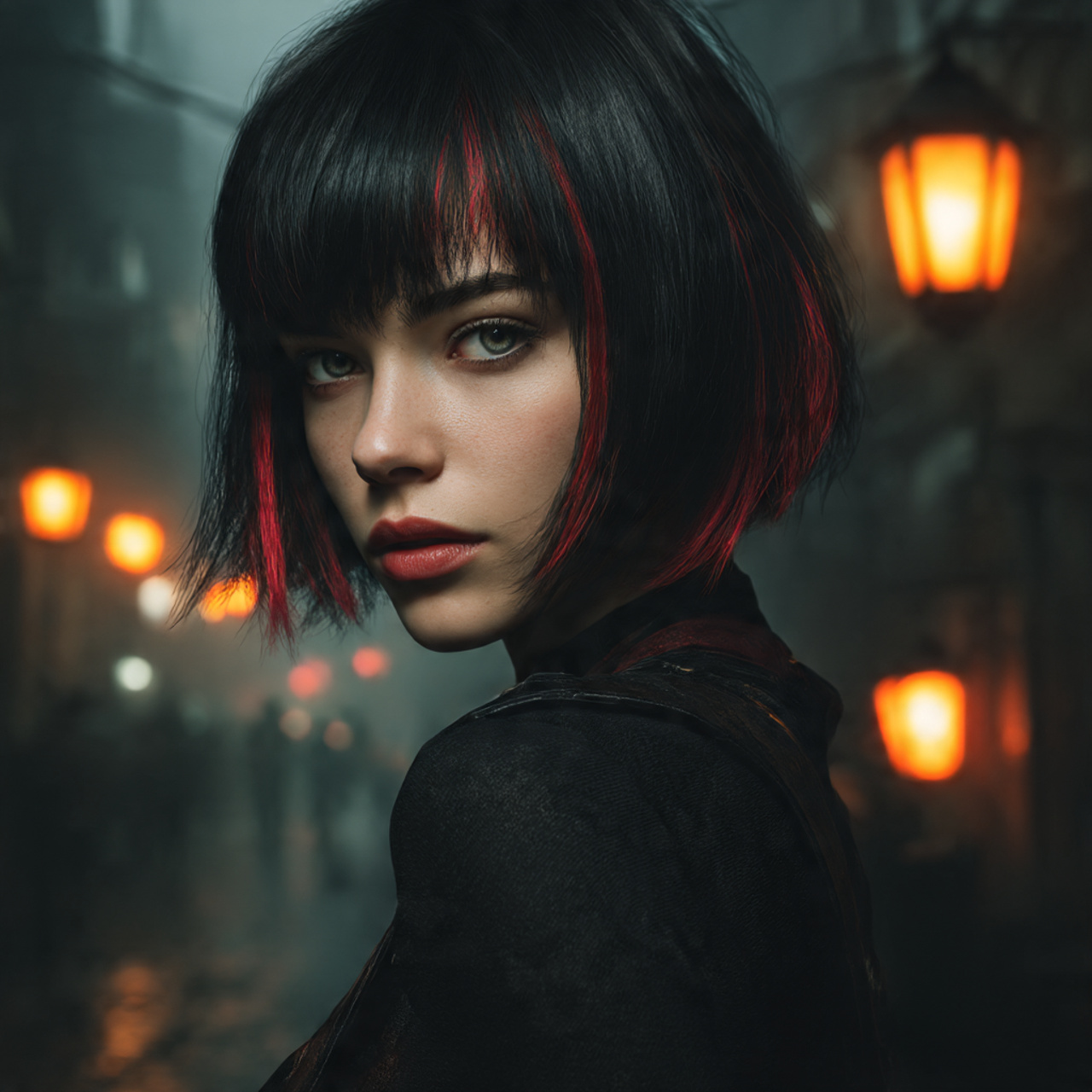 a realistic portrait of a model with