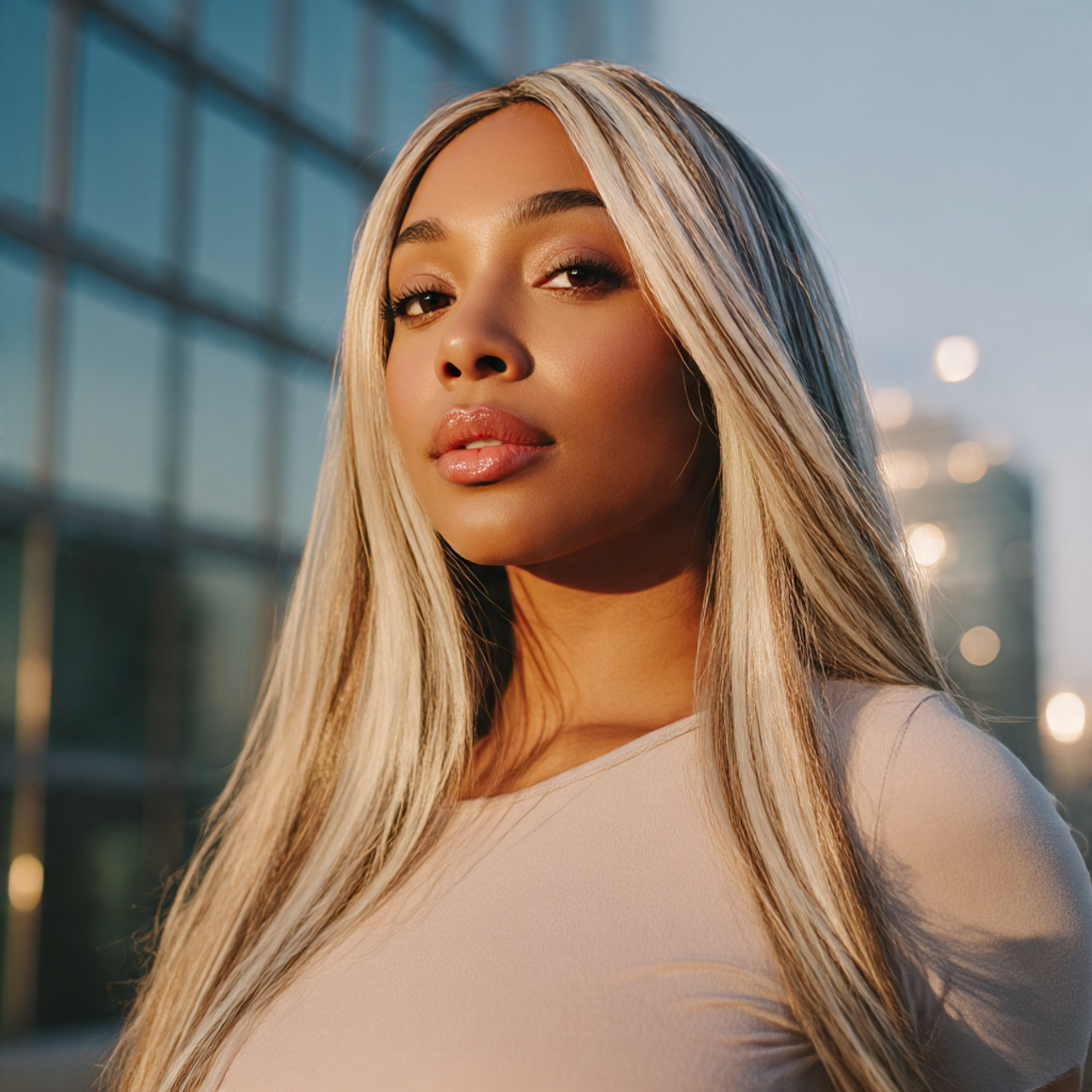 a realistic portrait of a stylish black 1