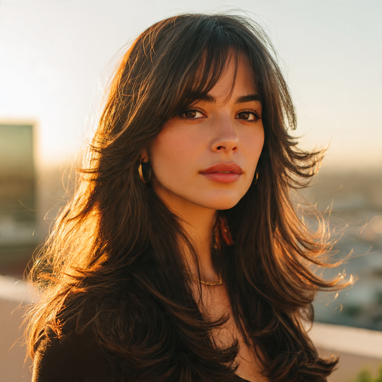 a realistic portrait of a stylish woman