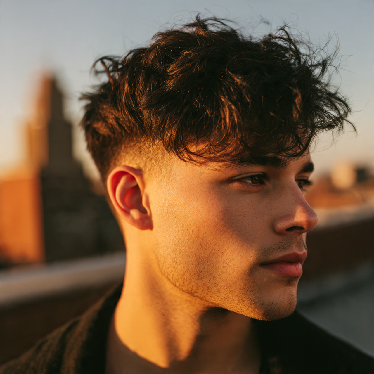 20 Modern Wolf Cut Men Ideas to Upgrade Your Style 11 a realistic portrait of a stylish young