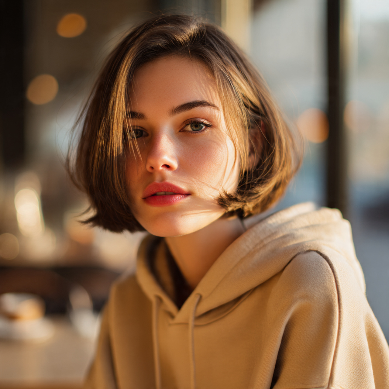 a realistic portrait of a woman with 13