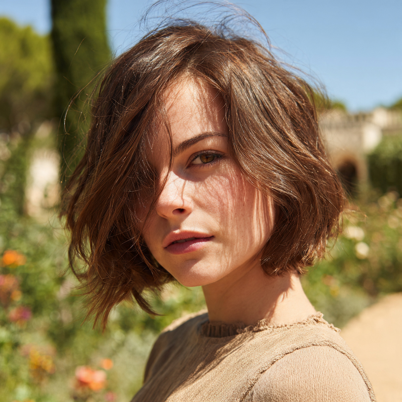 a realistic portrait of a woman with 21