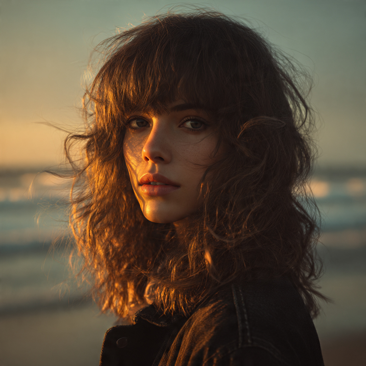 a realistic portrait of a woman with 3