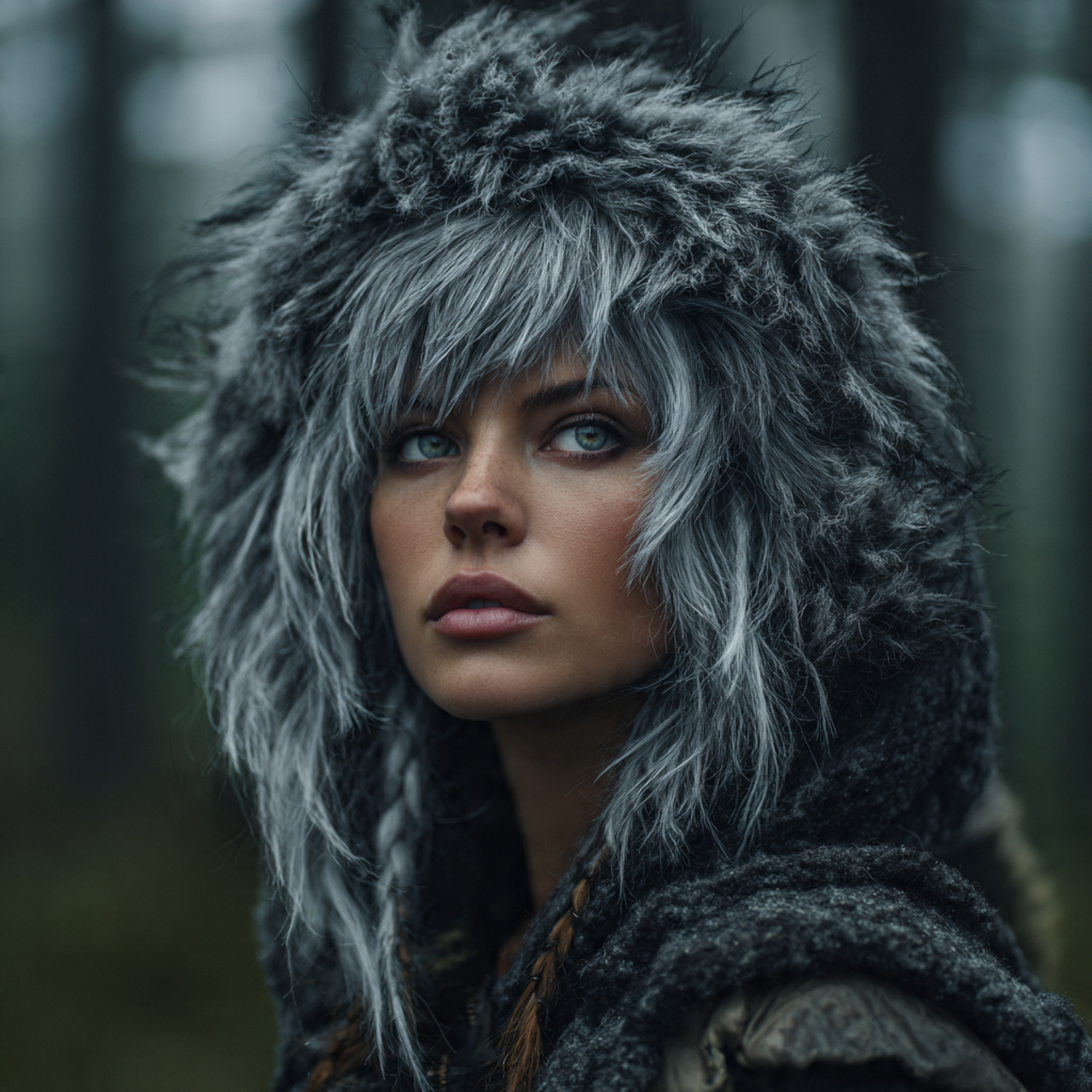 a realistic portrait of a woman with 4 1