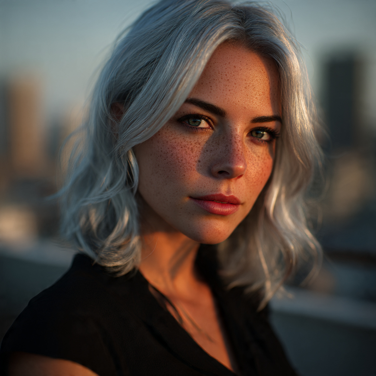 20 Silver Highlights Ideas for a Stunning New Look 3 a realistic portrait of a woman with 5