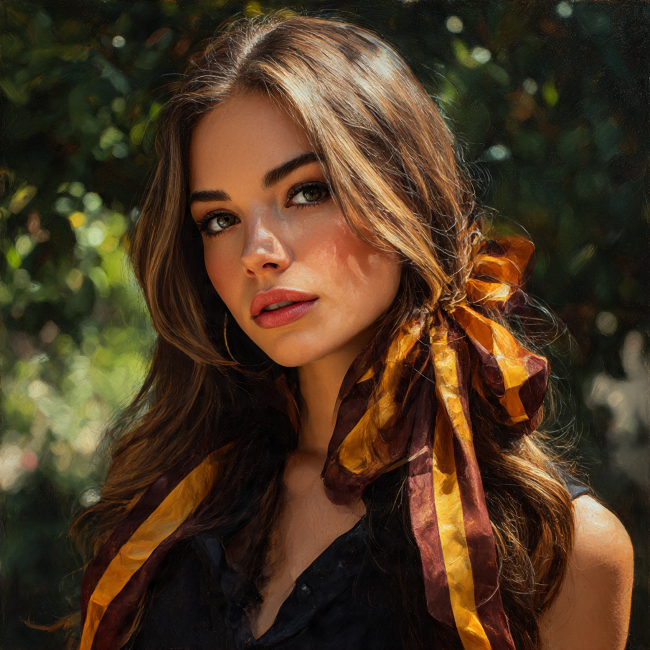 a realistic portrait of a woman with 6