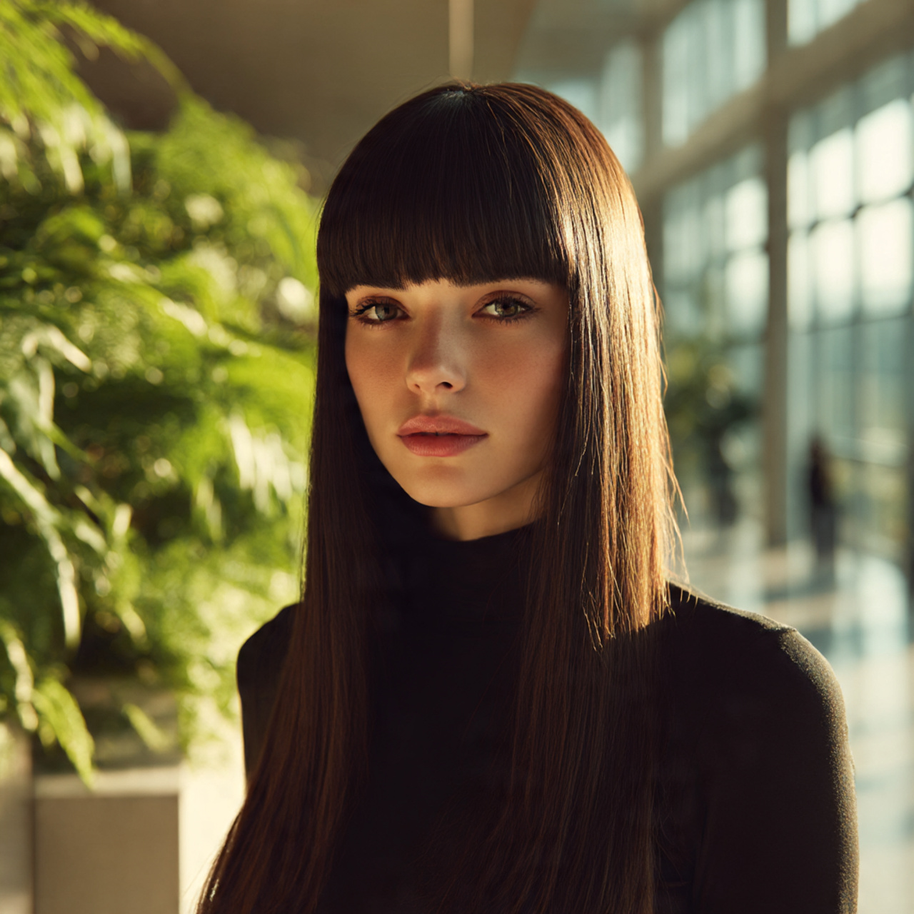 a realistic portrait of a woman with 7