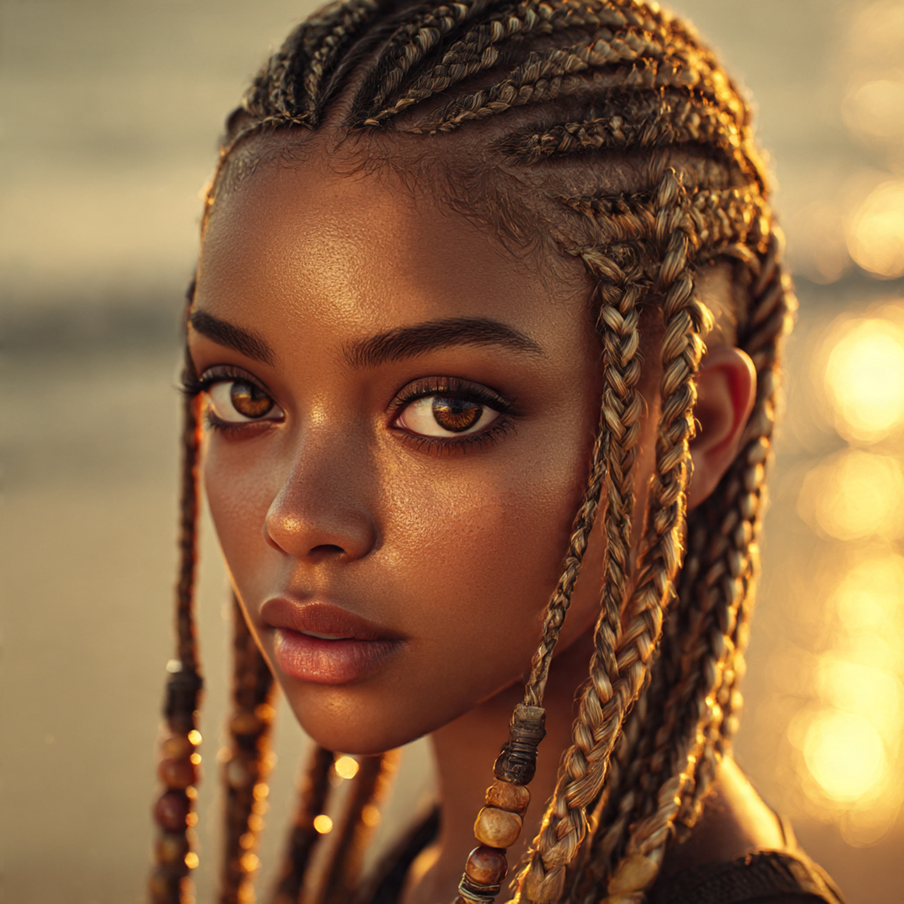 a realistic portrait of a young african