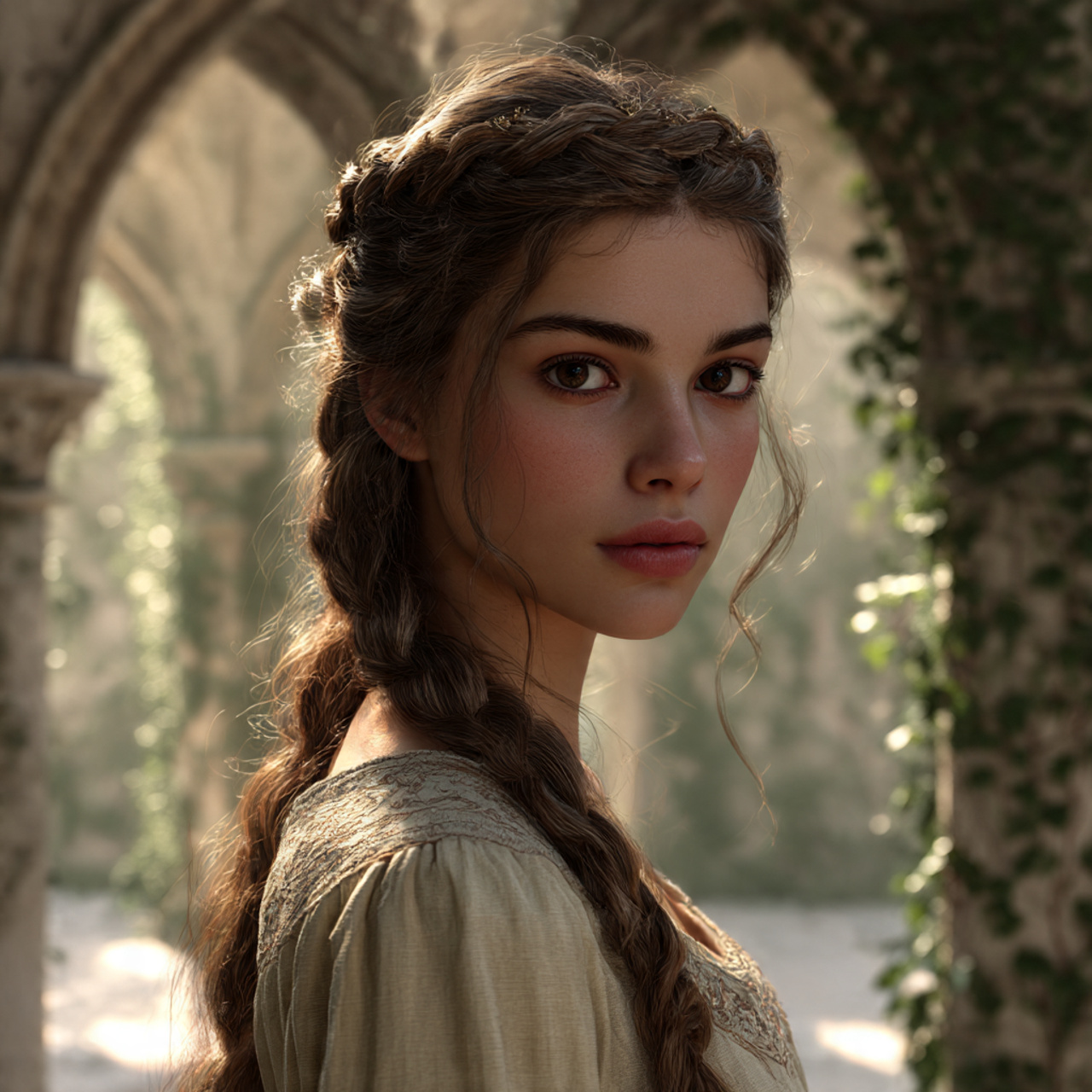 27 Perfect Medieval Princesses Hairstyles Ideas for Elegant Styling 1 a realistic portrait of a young medieval