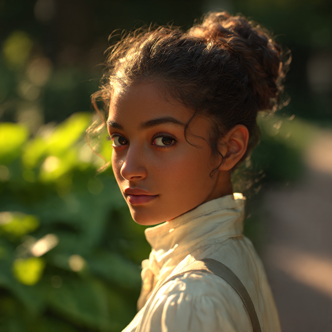 a realistic portrait of a young student