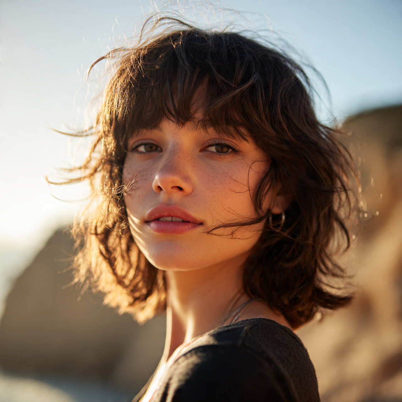 a realistic portrait of a young woman 1