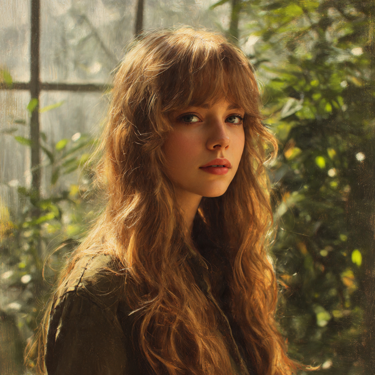 a realistic portrait of a young woman