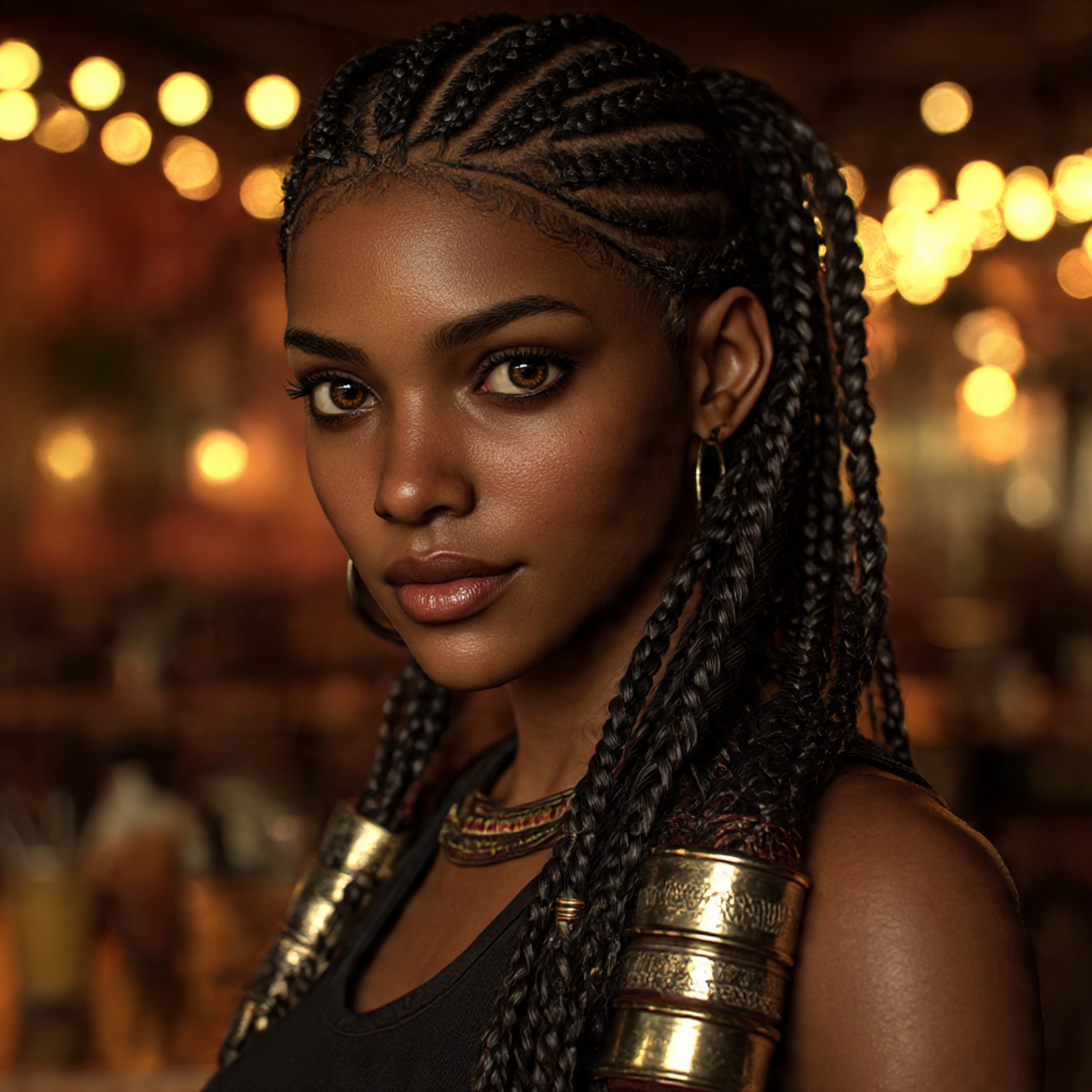 a realistic portrait of an african woman