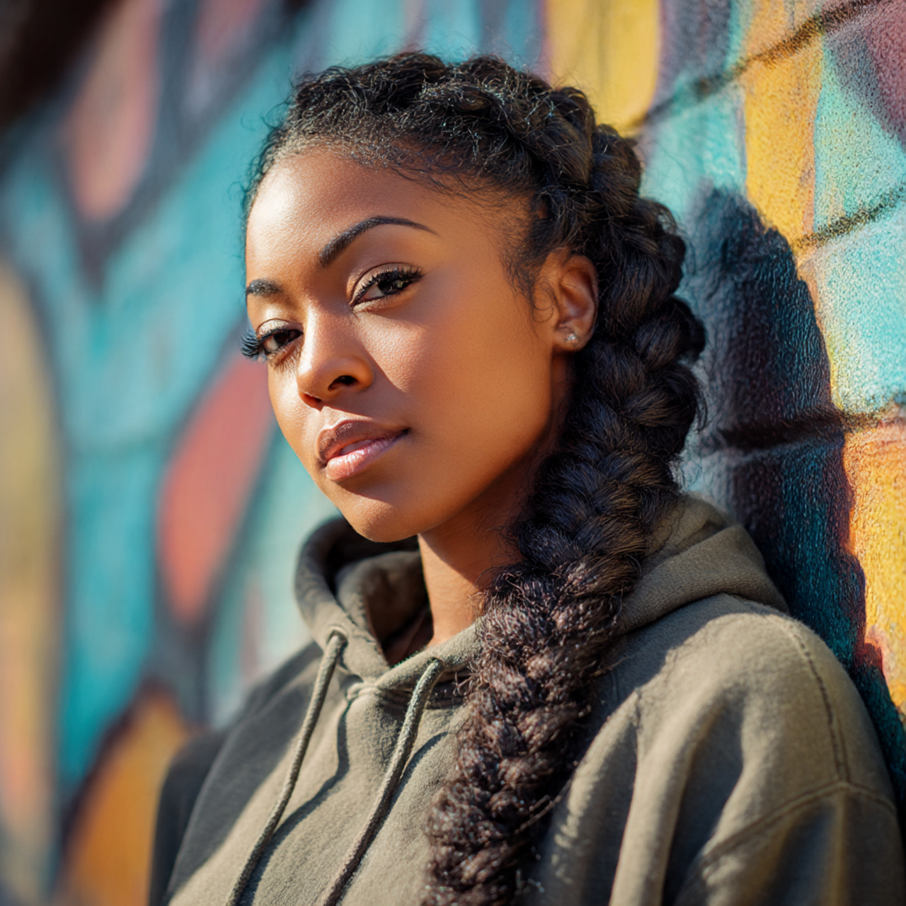 a realistic waist up shot of a black