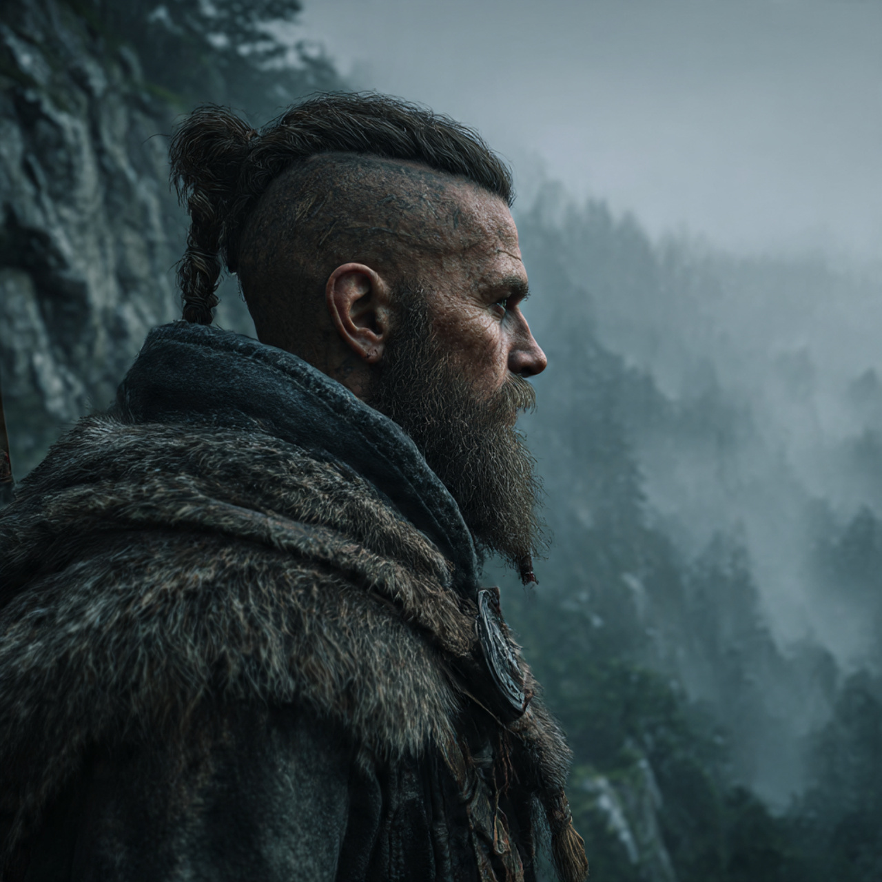 Master the Flow: 27 Long Haircuts for Men Ideas & Tips 8 a rugged man with a groomed viking