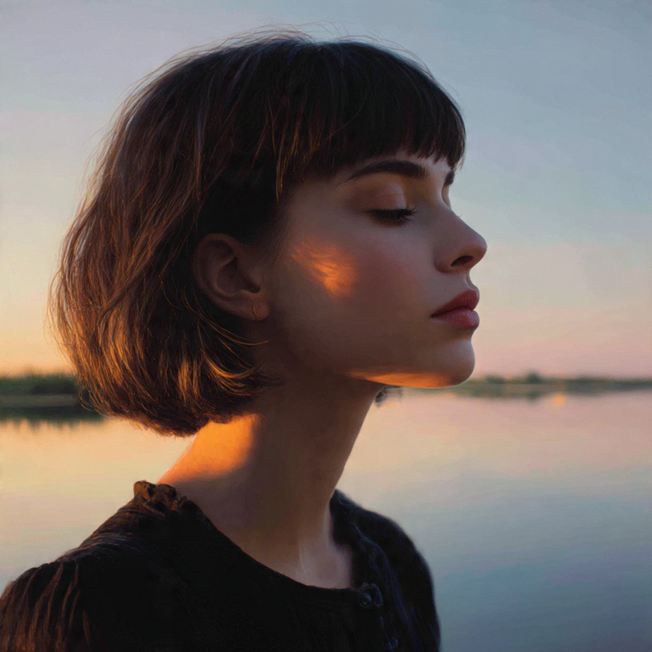 a serene portrait of a woman by