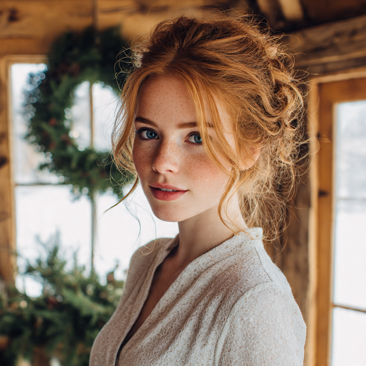 Gorgeous 25 Christmas Hairstyles Ideas for Every Holiday Event 10 a serene woman with soft strawberry blonde hair