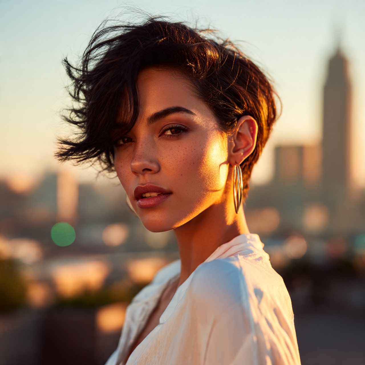 a single photorealistic portrait of a woman