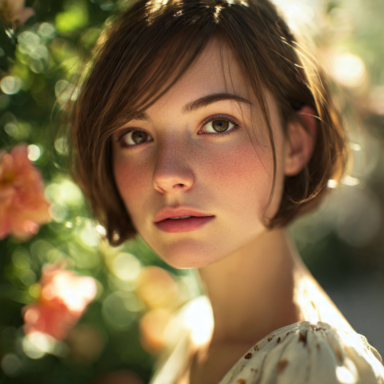 a single portrait of a woman with 1 1