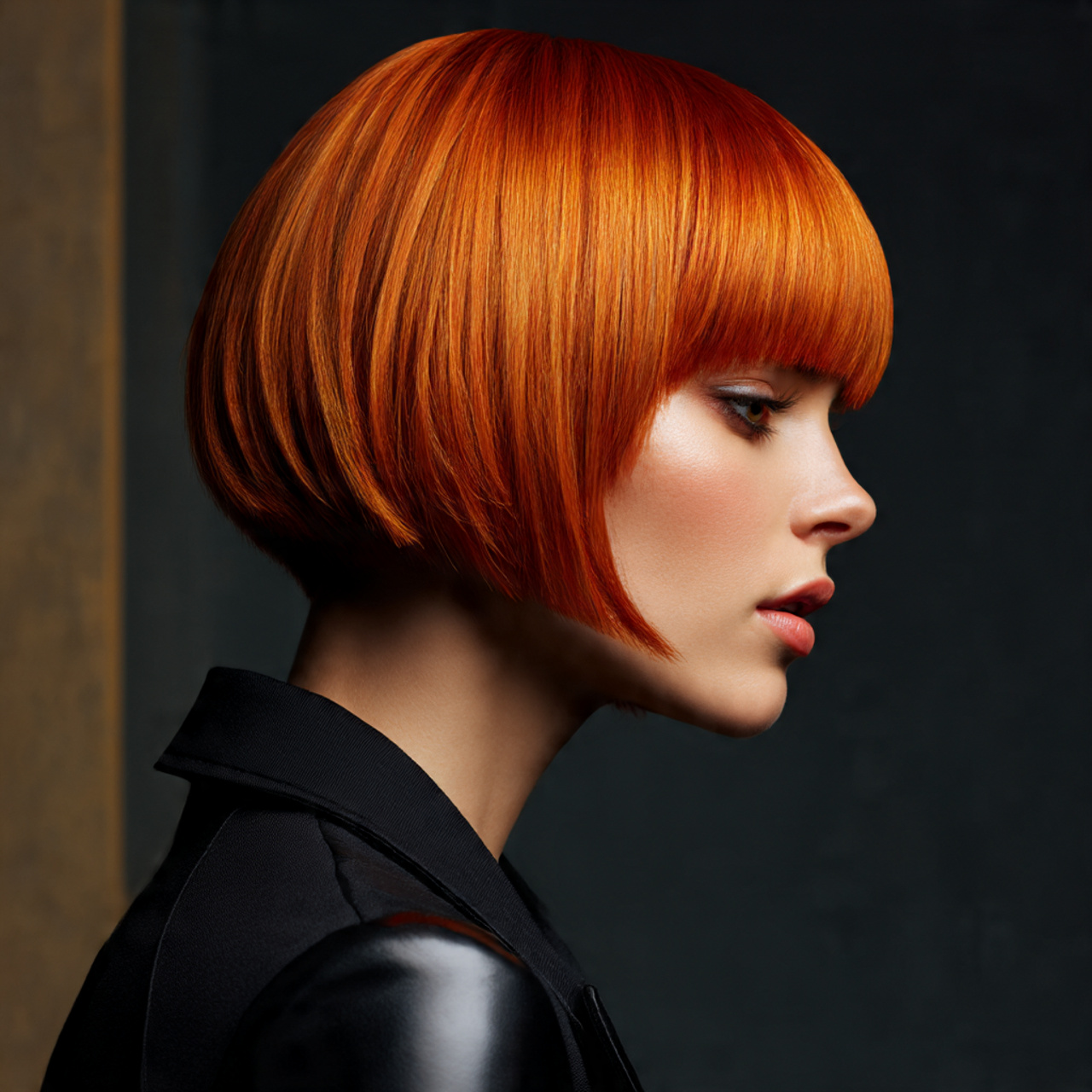 a sleek straightened ginger wolf cut styled 1