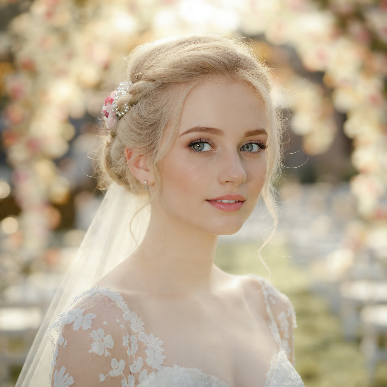 a soft and elegant bridal portrait showcasing