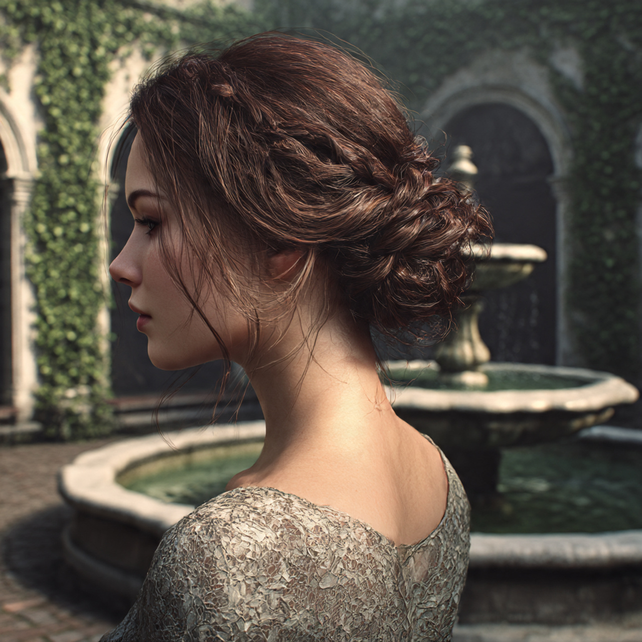 27 Perfect Medieval Princesses Hairstyles Ideas for Elegant Styling 14 a soft featured woman with pale skin and