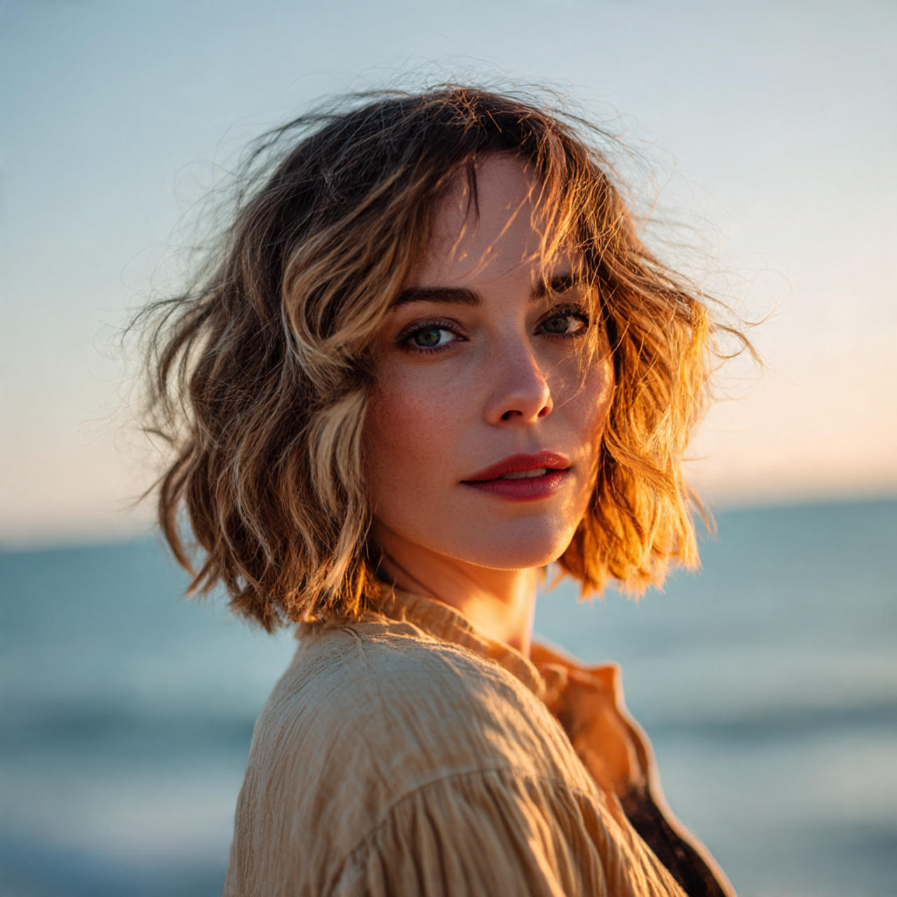 20 Shaggy Lob Ideas for a Fresh, Modern Look 4 a soft front facing portrait of a woman