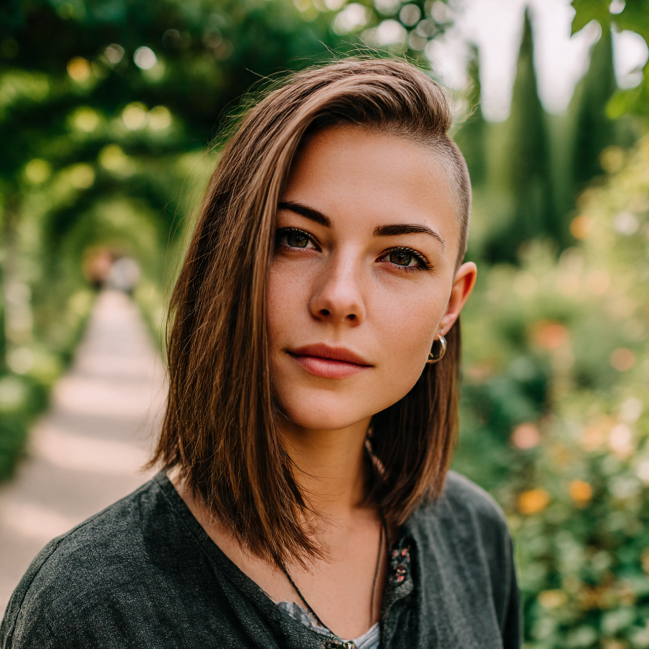 20 Stunning Side Shaved Hairstyles Ideas You’ll Love 20 a soft natural portrait of a woman