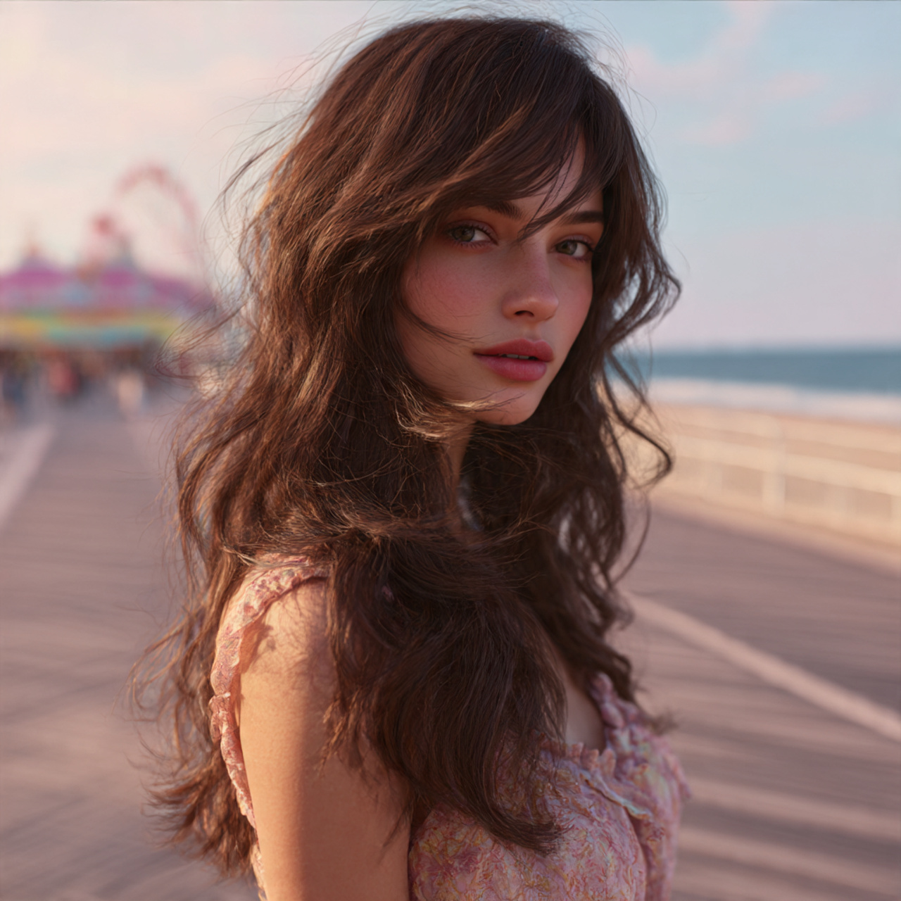 a soft wavy wolf cut without bangs