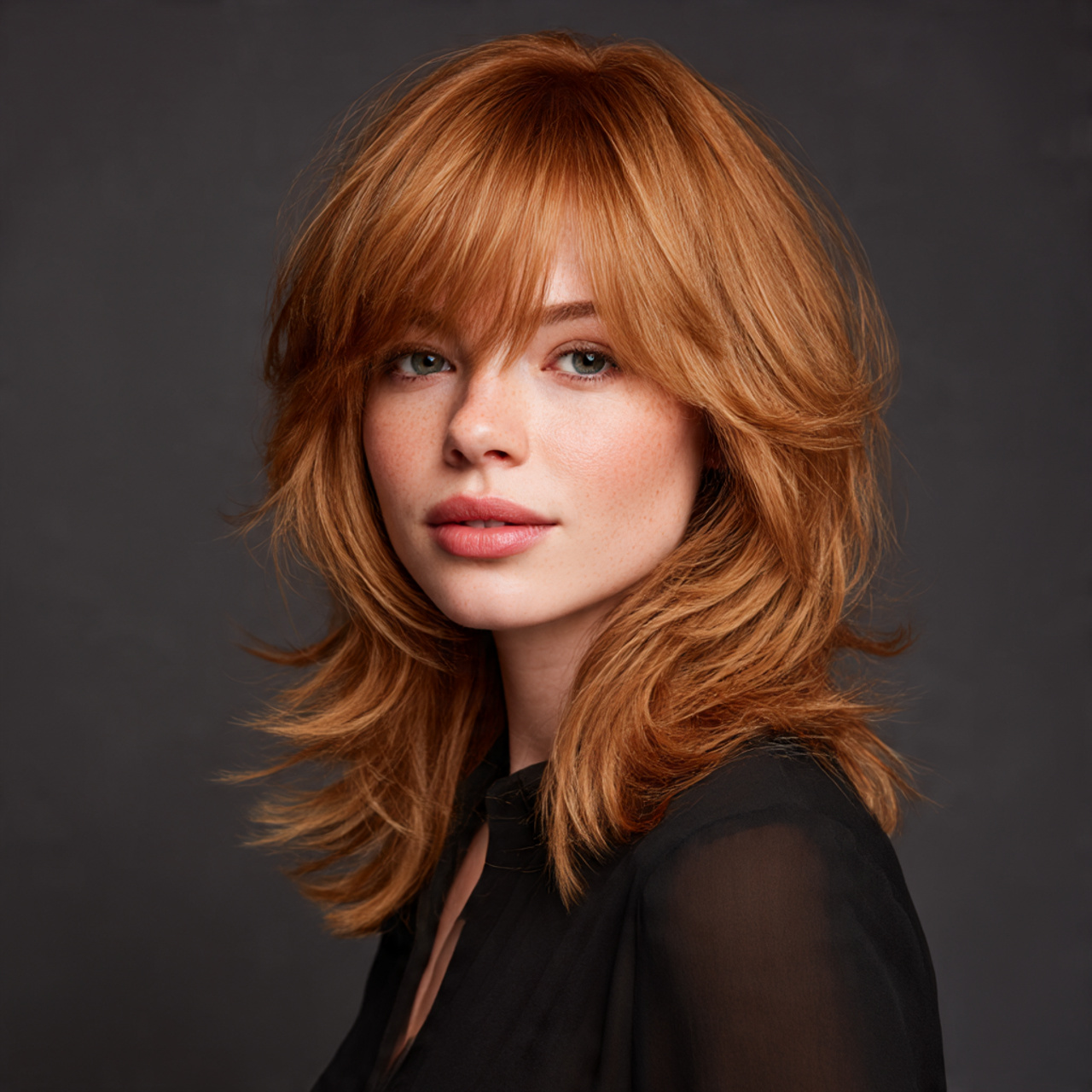 Subtle Layering Ginger Wolf Cut