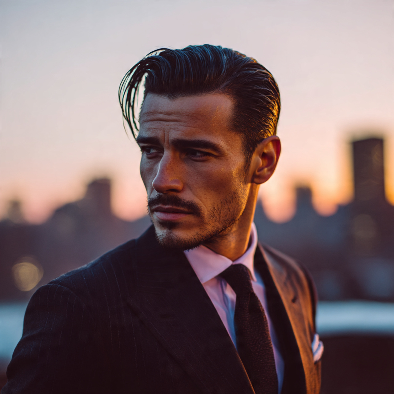 27 Best Medium Hairstyles for Men: Pro Cuts & Styling 3 a sophisticated man with slick back medium