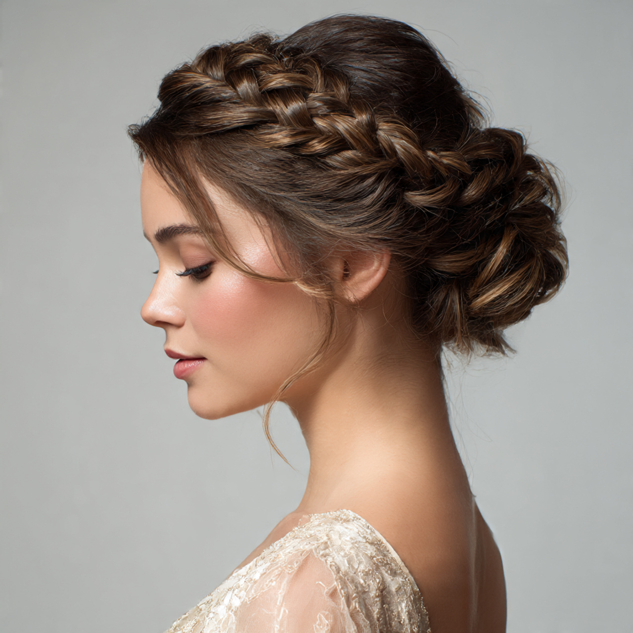 Best 30 Homecoming Hairstyles—Updos, Braids & Waves 7 a sophisticated updo featuring an intricate crown