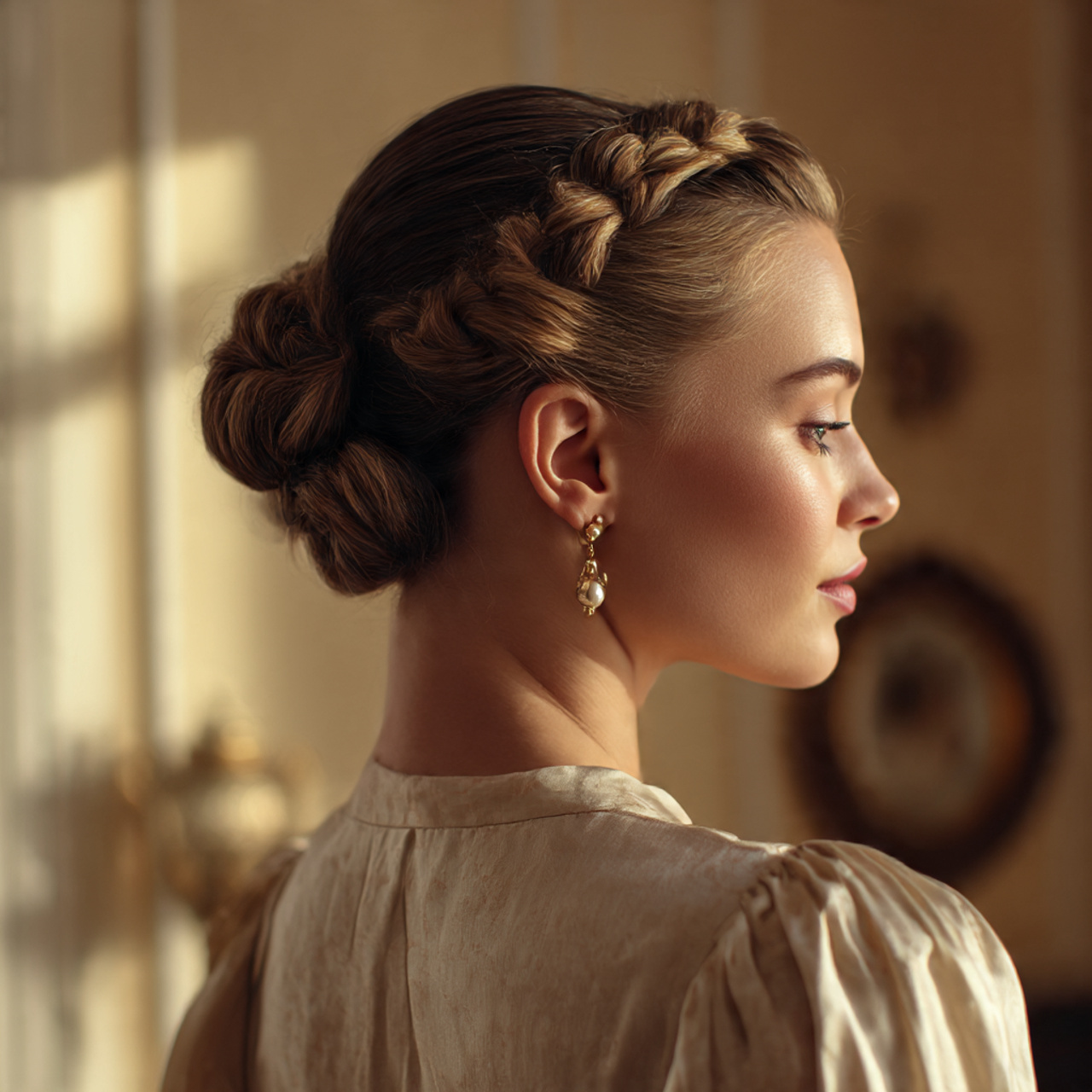 a sophisticated woman with a calm elegant