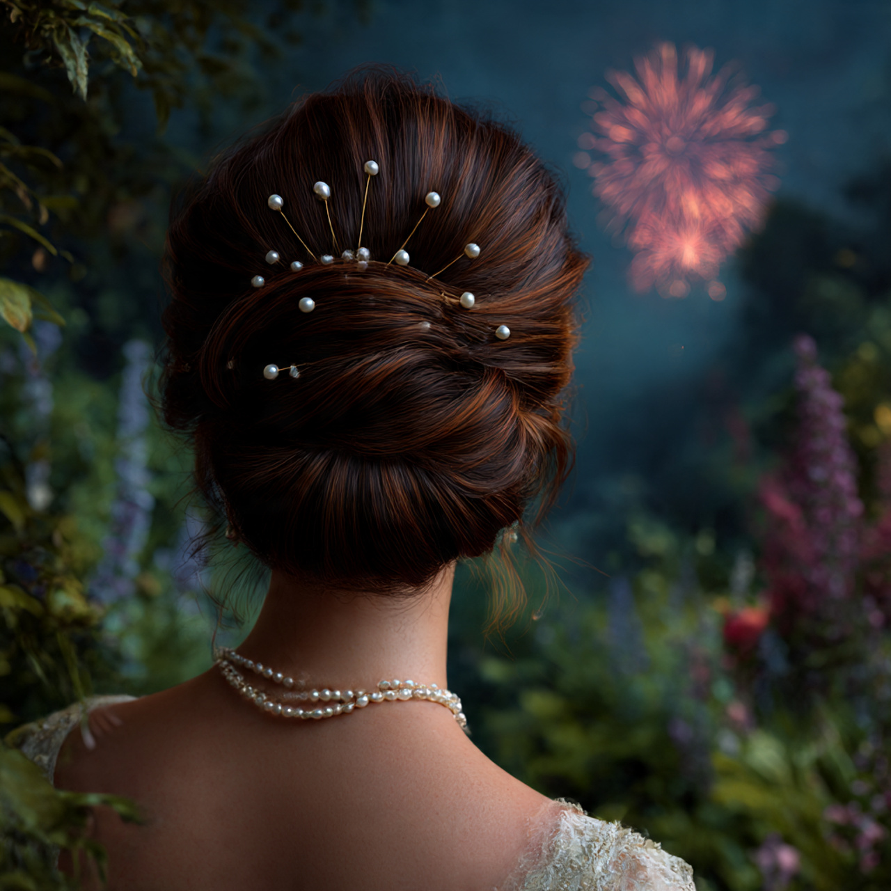 a sophisticated woman with an elegant updo