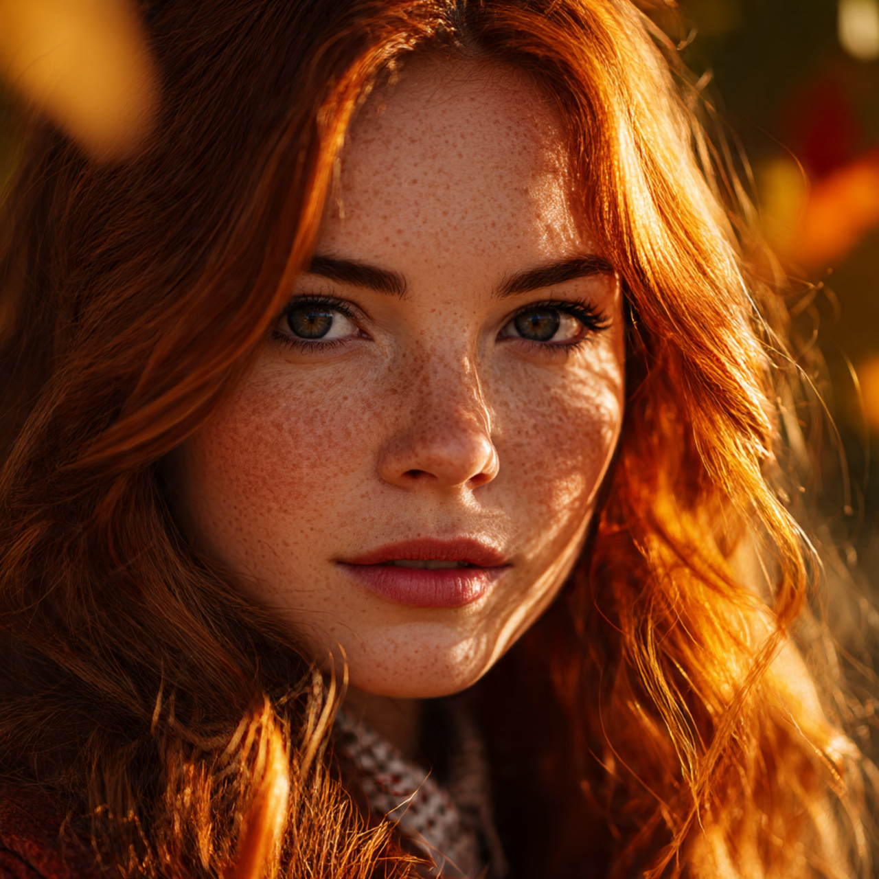 a striking close up of a woman with