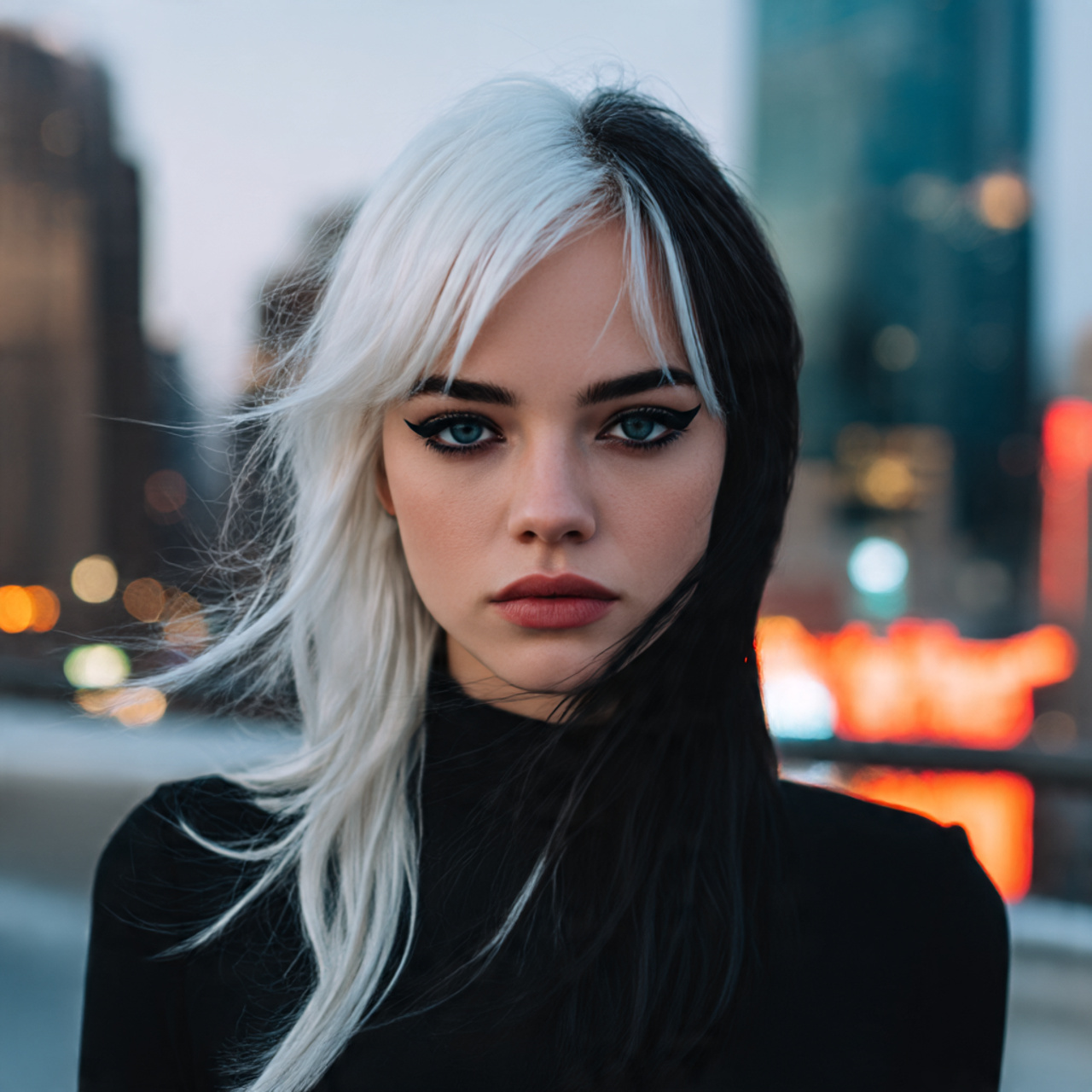 a striking close up portrait of a modern