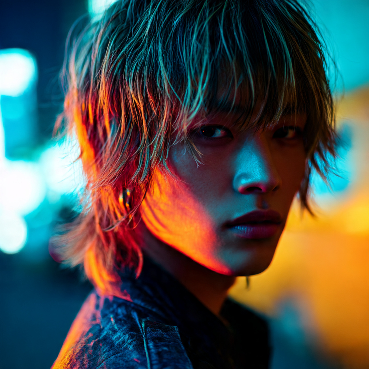 20 Modern Wolf Cut Men Ideas to Upgrade Your Style 5 a striking male with a heavy fringe