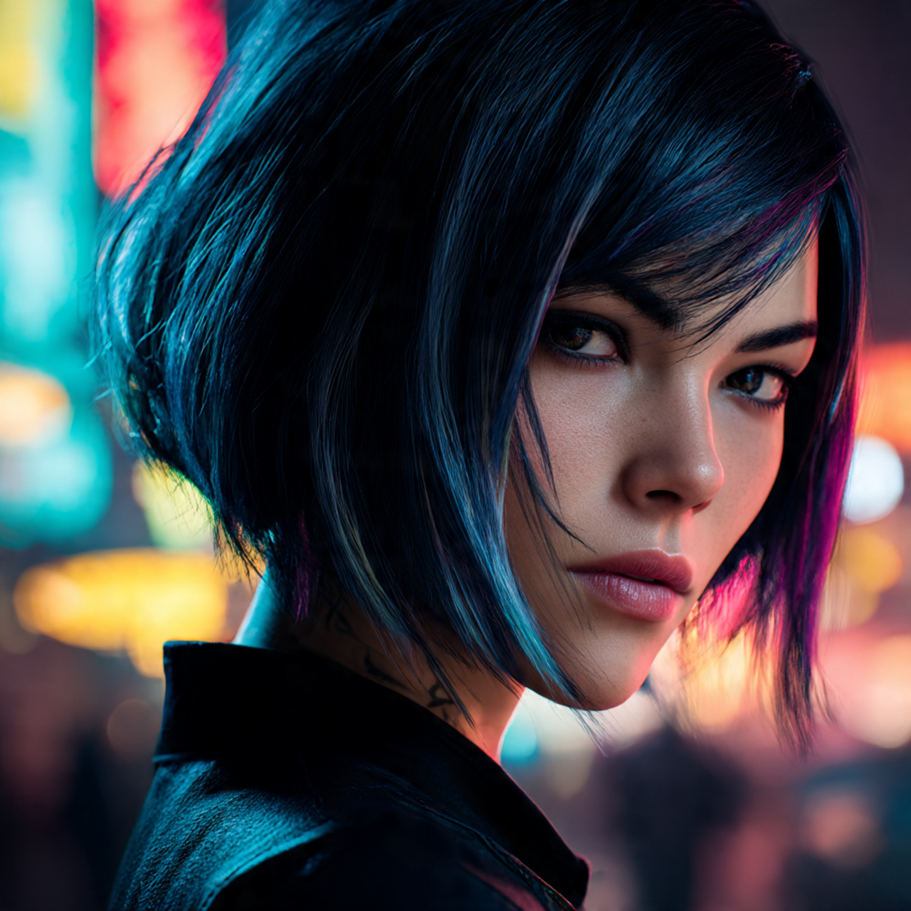 a striking realistic close up of a bold