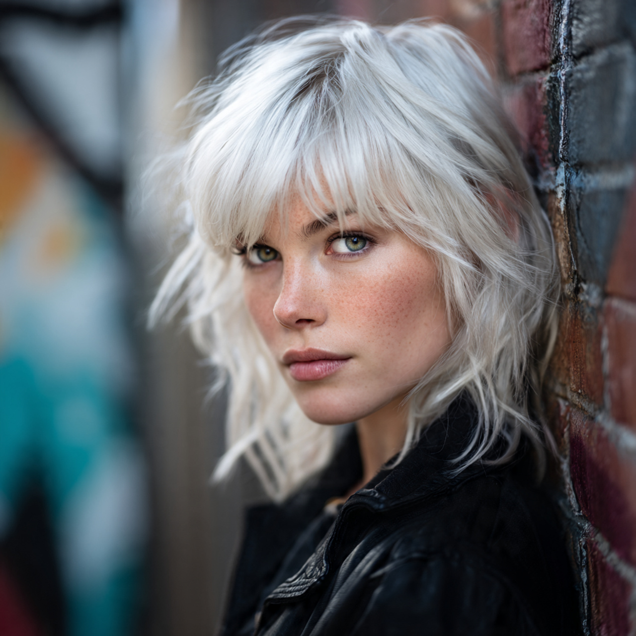 a striking woman in her early 30s