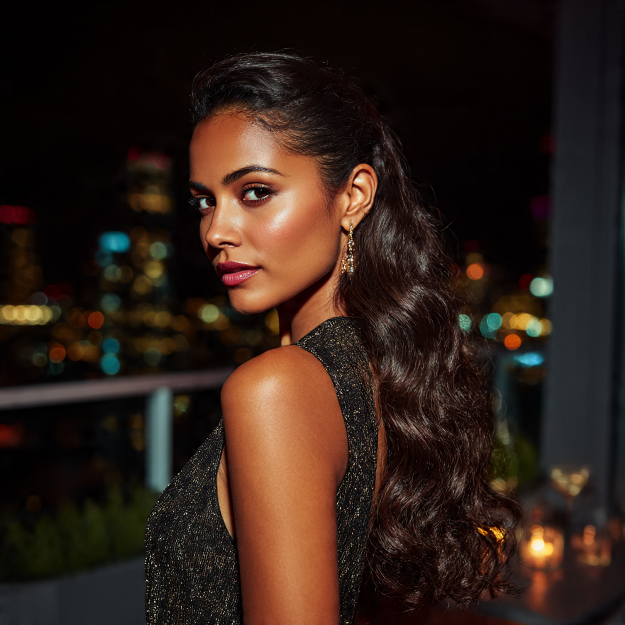 20 Famous Birthday Hairstyles Ideas for Every Party Vibe 20 a striking woman with honey brown skin and