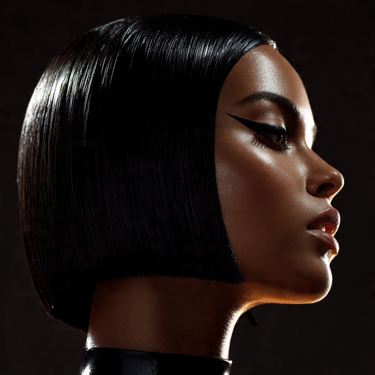 25 Stunning Bob Hairstyles for Black Women: Short, Curly & Sleek Cuts 17 a stunning black woman with a sleek
