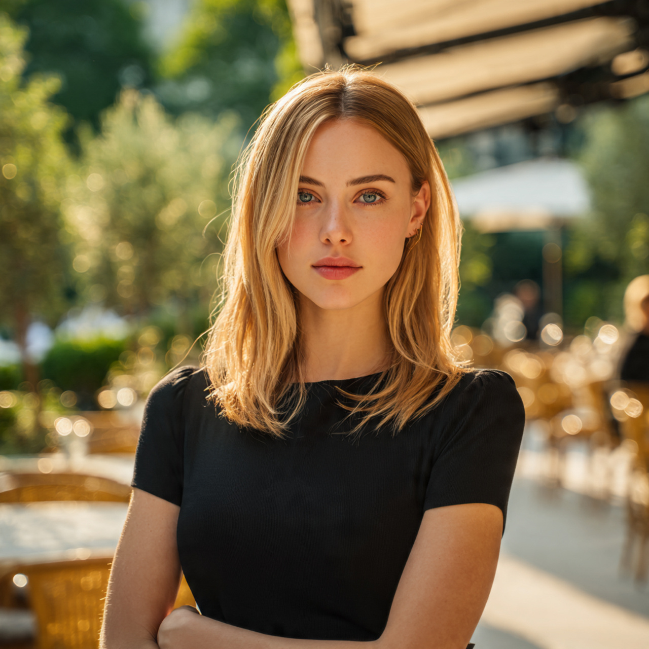 a stunning woman with rich caramel lowlights